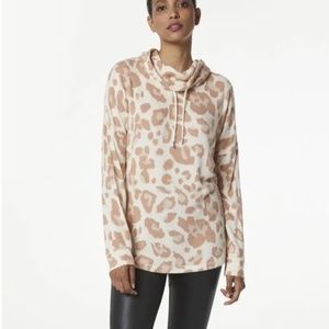 ANDREW MARC Printed Hacci Cowl Neck Tunic